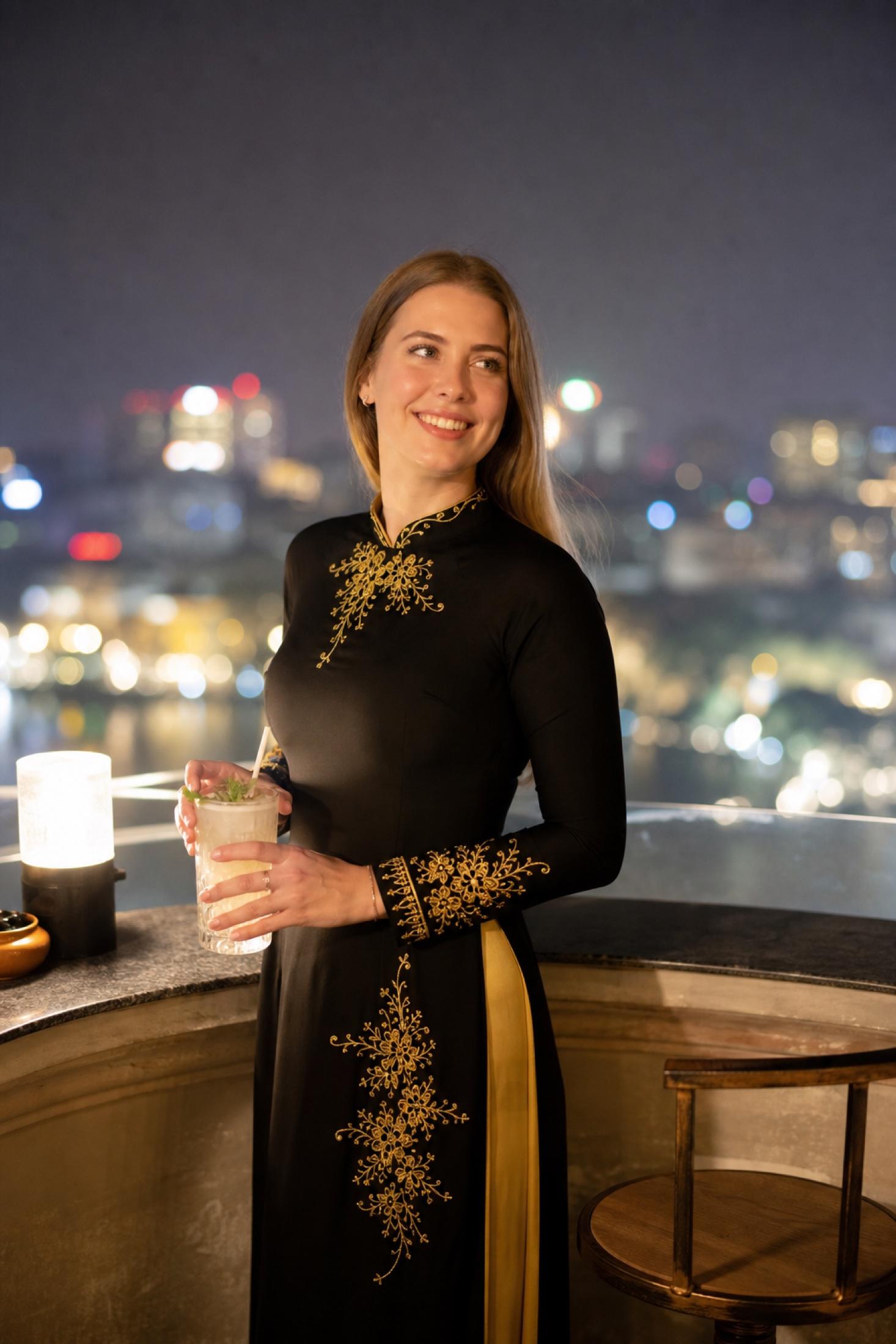 Night & Neon — ao dai look in Hanoi · Saigon